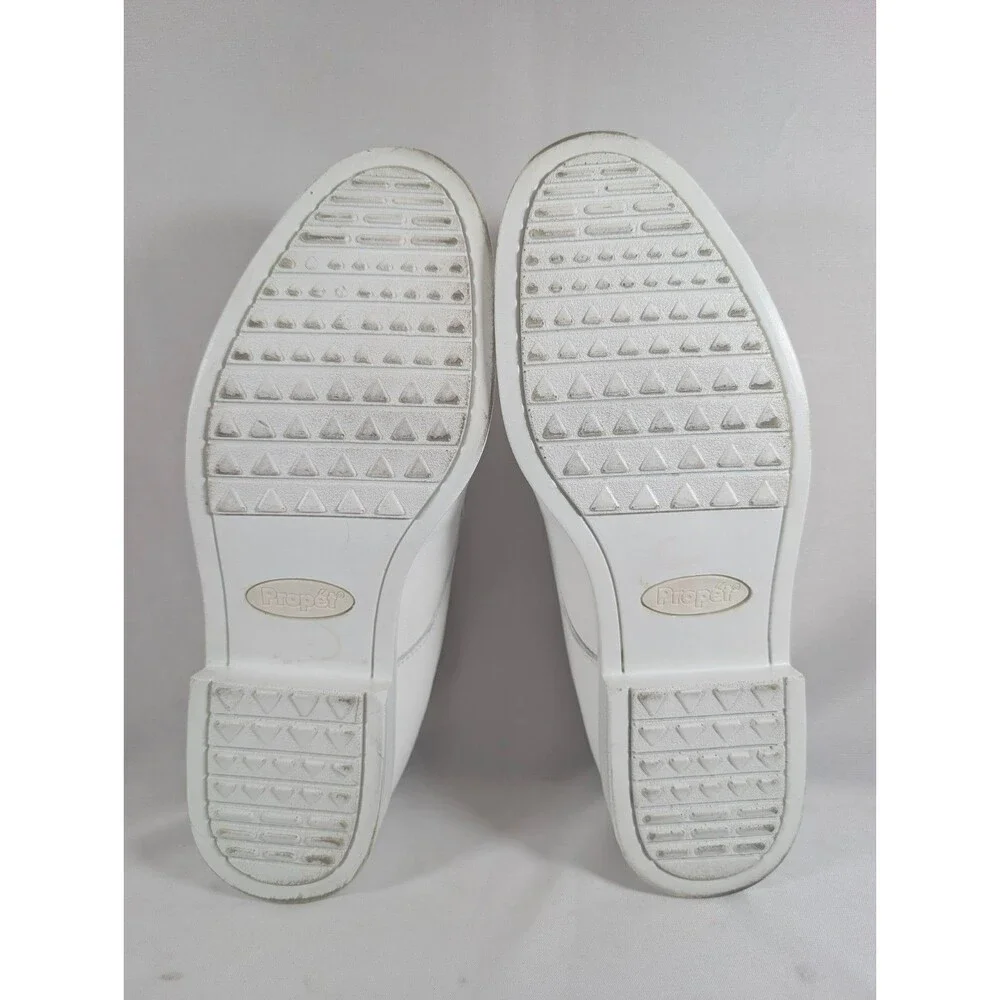 Propet M1271 Men's 12 White Leather Oxford Uniform Shoes Walking Uniform Dress